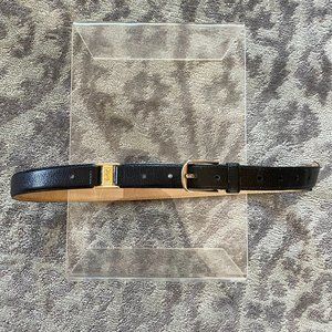 Vintage Saint Laurent Monogram Skinny Leather Belt